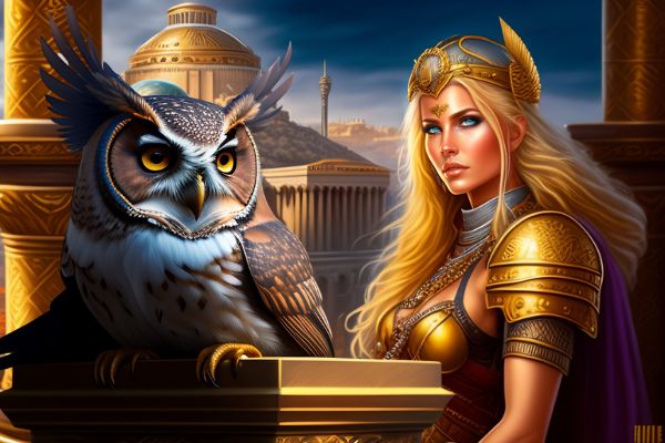 Goddess Athena and her owl.