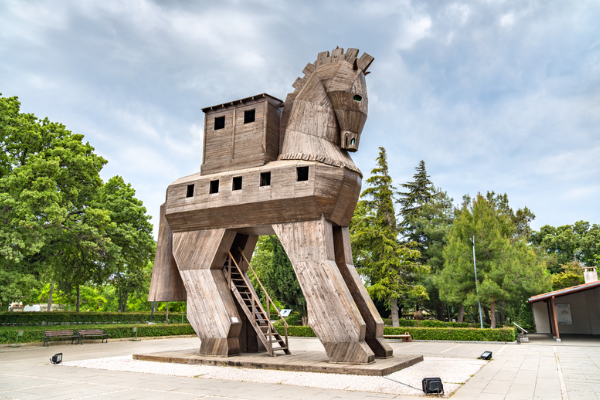 Trojan horse replica that Athena helped create.