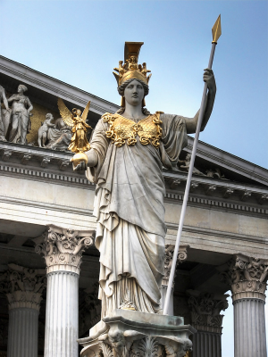 Pallas Athena statue outside the Austrian parliament building.