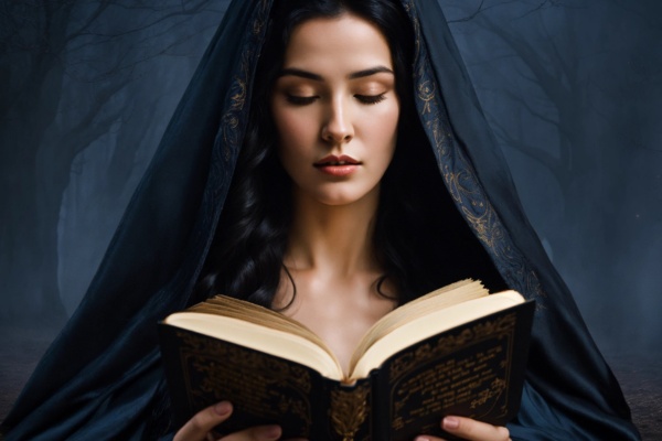 Hecate reading hymns.