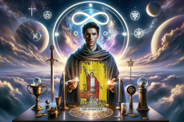 The Magician tarot card in a reading.