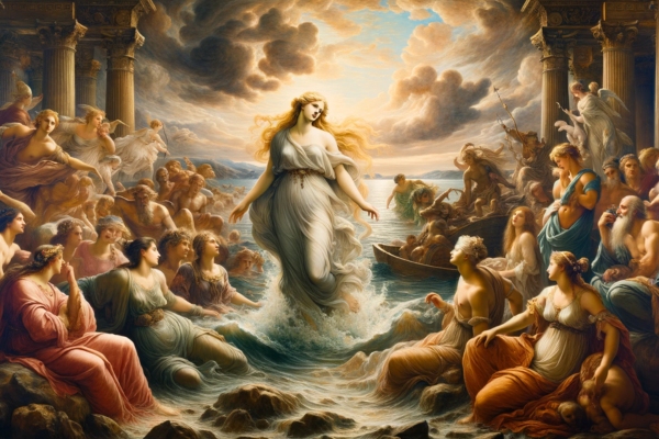 Roman Goddess Venus rising from the sea.