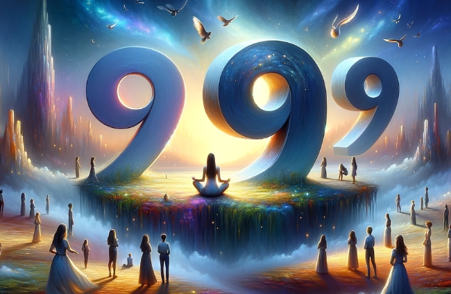 The 999 angel number with people learning its meaning.