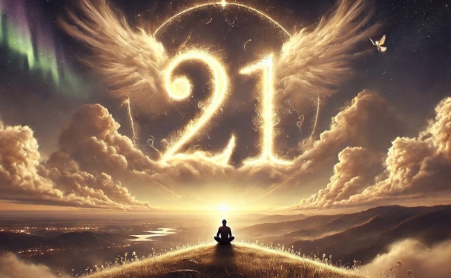 Person connecting with the spirituality of angel number 21.