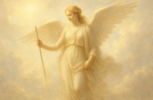 Nemesis and her measuring or tally stick.