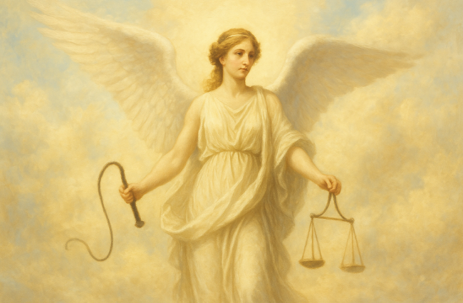 Nemesis and her whip.